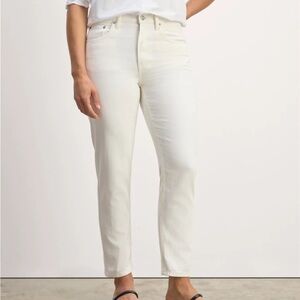 NWT Everlane Women's “The Runaround Jean” in Bone 30R Mid-Rise Tapered Leg
